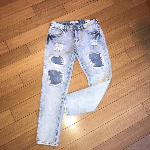 Bullhead Jeans Skinny Boyfriend Destroyed Acid S26 - Picture 1 of 5